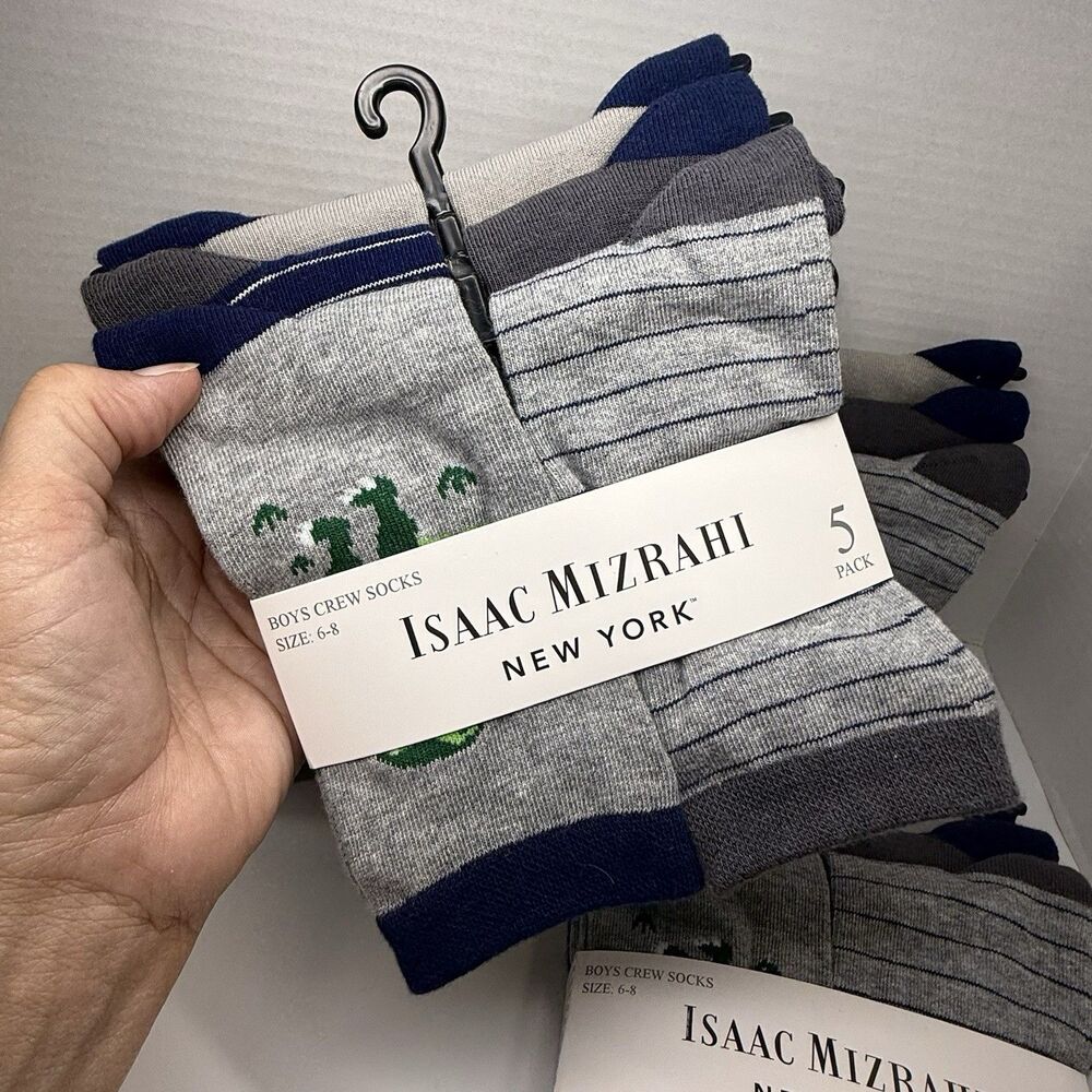 Isaac Mizrahi New York 5 Pack Boys Crew Socks Sz 6-8 Bundle Lot Of 4 Packs New - Picture 2 of 6